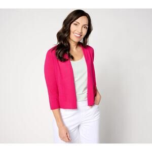 Coldwater Creek Womens Essential Open Front Shrug Cardigan Sz 2X Raspberry Pink